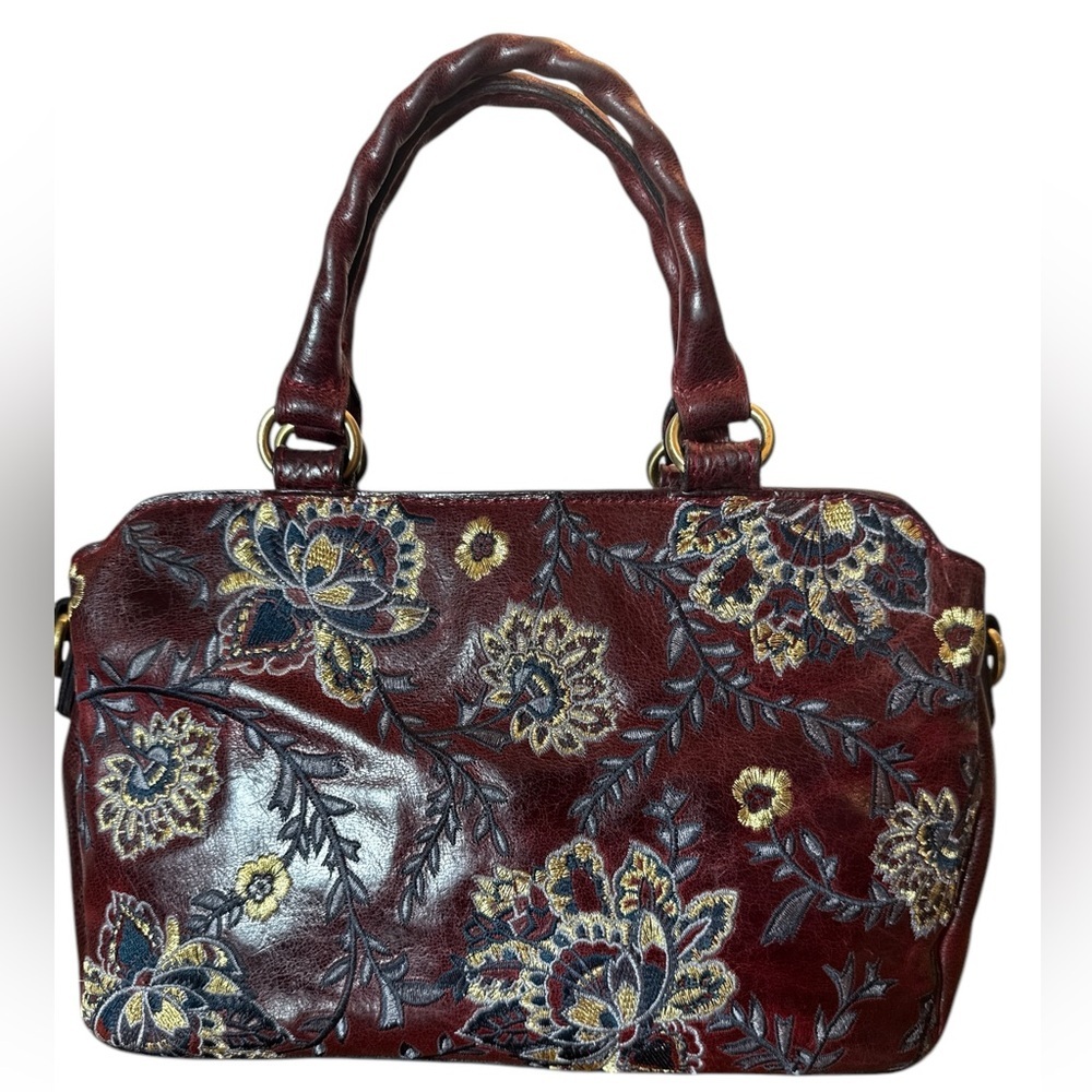 RARE PATRICIA NASH Floral Embroidered Leather Handbag - Picture 2 of 14